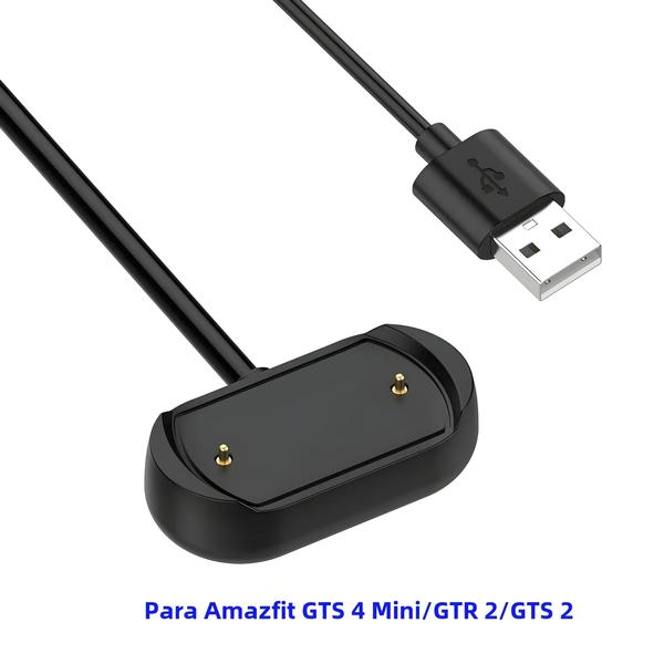 Imagem de Carregador e Cabo para Relógios Amazfit Bip 3, 3 Pro, GTS 4 Mini, Bip U Pro, GTS 2, GTR 2, GTS 2 Mini, GTS 2e e T-Rex Pro