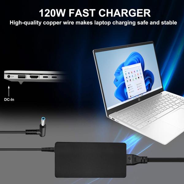 Imagem de Carregador FLGAN 120 W 19,5 V 6,15 A para HP USB-C Dock G5