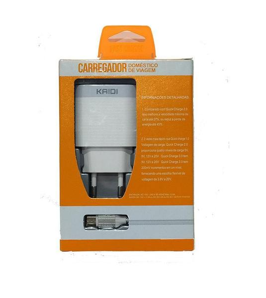 Imagem de Carregador Fonte 2 Usb + Cabo Usb V8 Turbo Padrão Kd-550S