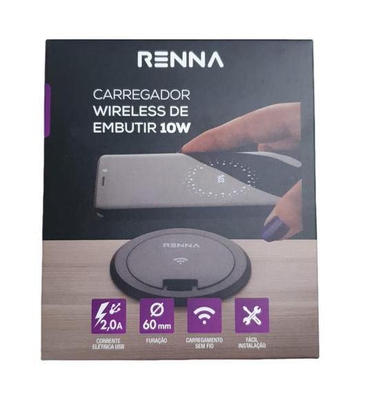 Imagem de Carregador Indução sem fio Wireless Embutir Para Mesa Bancada 10w