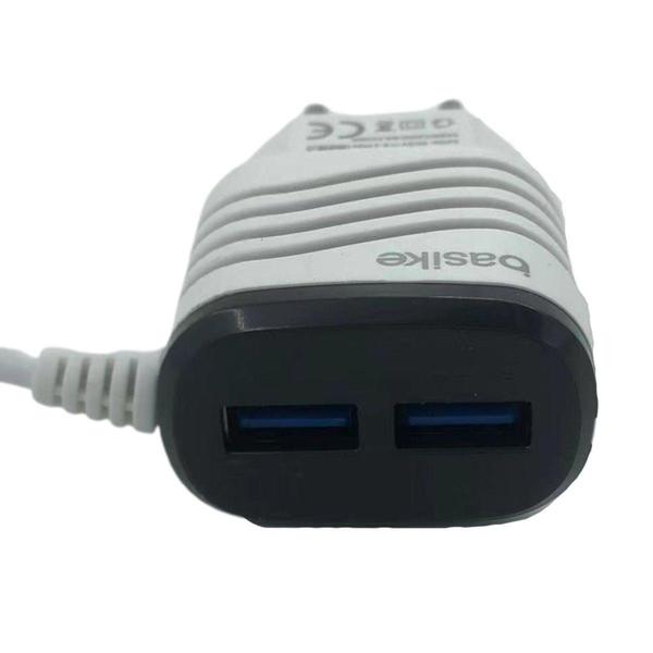 Imagem de Carregador Inteligente Micro USB V8 Rápido 3.1A 2 Saídas Usb - BASIKE