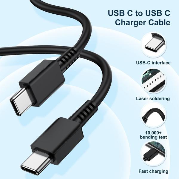 Imagem de Carregador Jeenek 45W Super Fast USB C x2+ Cabo de 10 pés para Android