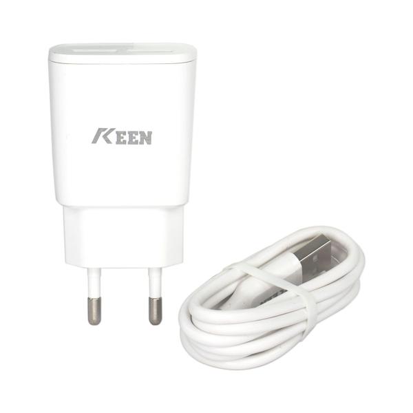 Imagem de Carregador Keen KC-01 5G - 2X USB - com Cabo Lightning - Branco