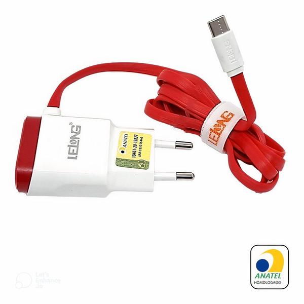 Carregador Lelong Tipo C Branco LE-518C Imagem de Carregador Lelong Tipo C Branco LE-518C