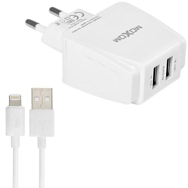 Imagem de Carregador Lightning Moxom MX-HC03 2 USB - Branco