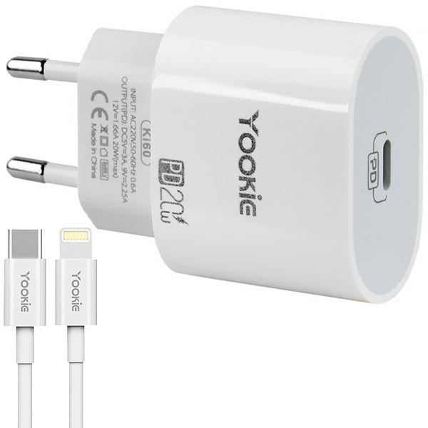 Imagem de Carregador Lightning Yookie KI60 USB-C de 20 Watts - Branco