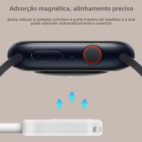 Imagem de Carregador Magnético Sem Fio Rápido para Apple Watch Series 9/8/7/6 - Tipo C Portátil