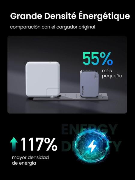 Imagem de Carregador Nexode Pro 65W Gan 3 Em 1 Inteligente Cinza