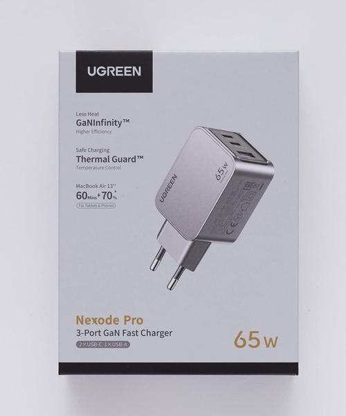 Imagem de Carregador Nexode Pro 65W Gan 3 Em 1 Inteligente Cinza