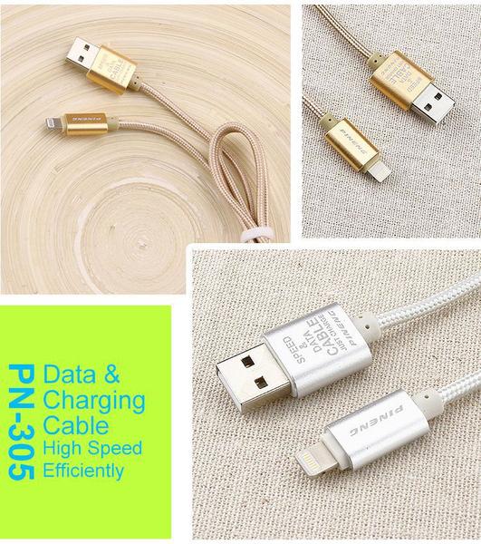 Imagem de Carregador Original Pineng Cabo de Celular USB de Carregamento Rápido Transfere Dados Nylon de 1,5m para IOS Lightning