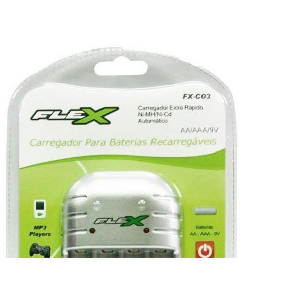 Imagem de Carregador Para Pilhas 4Aa/Aaa Ou 2 Bateria 9V Flex Bivolt Fx-C03