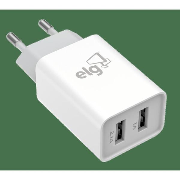 Imagem de Carregador Parede Universal 2 Portas Usb Elg Branco Wc124E