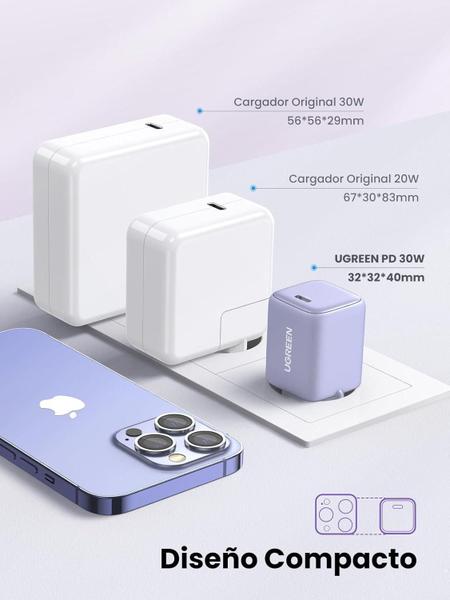 Imagem de Carregador Pd30W Usb Type C Gan Tech Mod 25694 (Roxo)