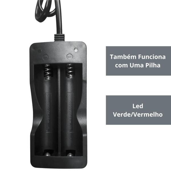 Carregador Pilha Ultrafire 18650 3.7V 6800 Mah Bateria - Azs Imagem de Carregador Pilha Ultrafire 18650 3.7V 6800 Mah Bateria