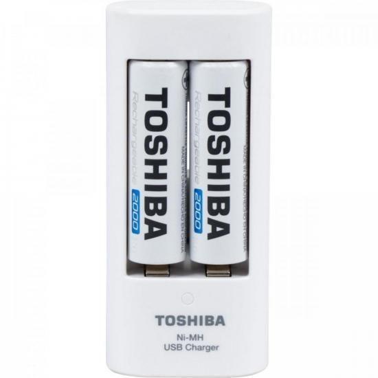 Carregador Pilha Usb 2 Pilhas Aa/Aaa .2.000 Mah Com 2 - Toshiba Imagem de Carregador Pilha Usb 2 Pilhas Aa/Aaa .2.000 Mah Com 2