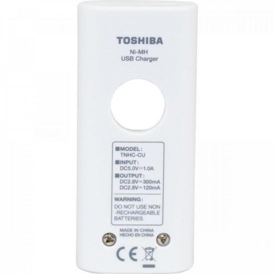 Carregador Pilha Usb 2 Pilhas Aa/Aaa .2.000 Mah Com 2 - Toshiba Imagem de Carregador Pilha Usb 2 Pilhas Aa/Aaa .2.000 Mah Com 2