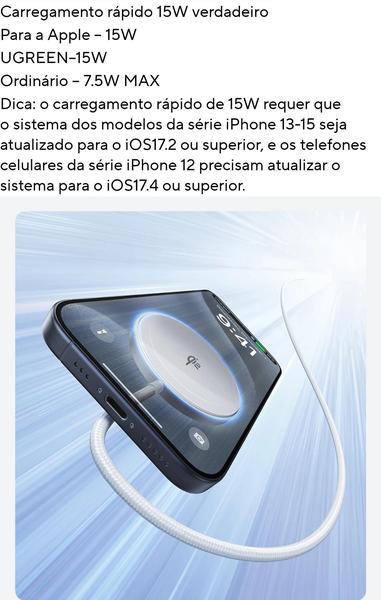 Imagem de Carregador Por Indução Qi2. 15W/7.5W - Ugreen