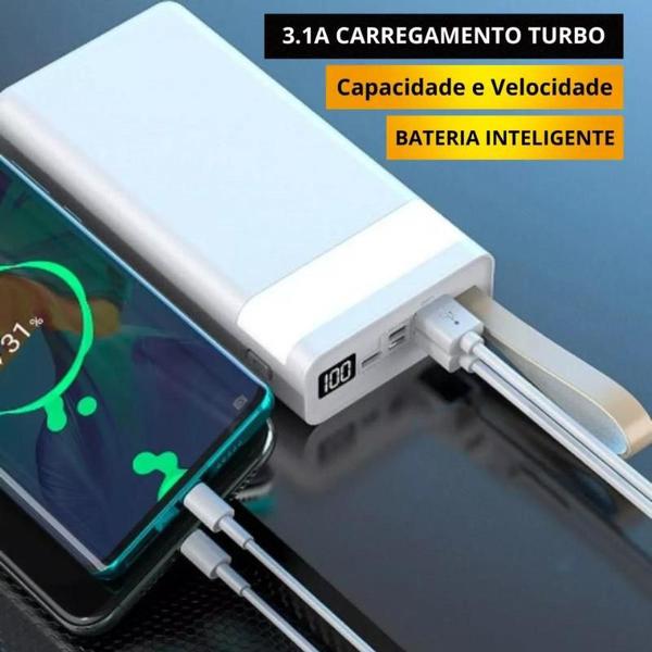 Imagem de Carregador Portátil 20.000mah Potente Power Bank Lanterna