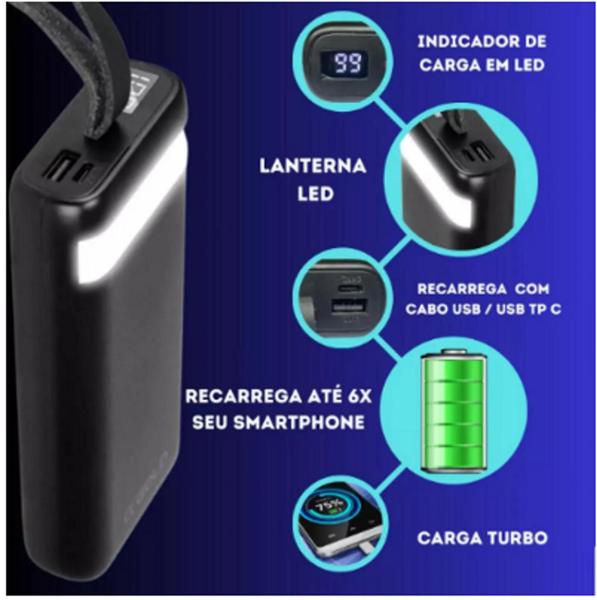 Imagem de Carregador Portátil 20000mah Power Banck Turbo