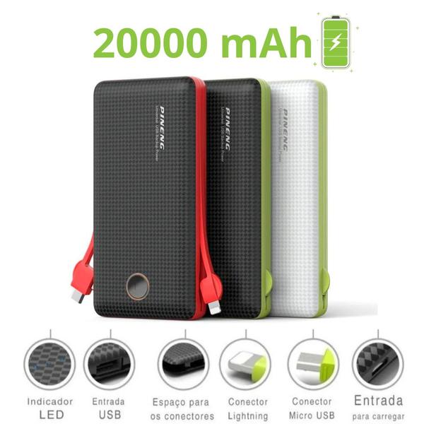 Imagem de Carregador Portatil 20000mah Wireless Powerbank Pineng