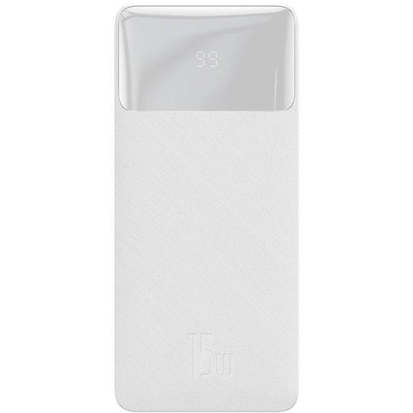 Imagem de Carregador Portatil Baseus Bipow LCD 15 W 10.000 Mah 2 X USB-A + USB-C + Micro USB - Branco (PPBD050002)