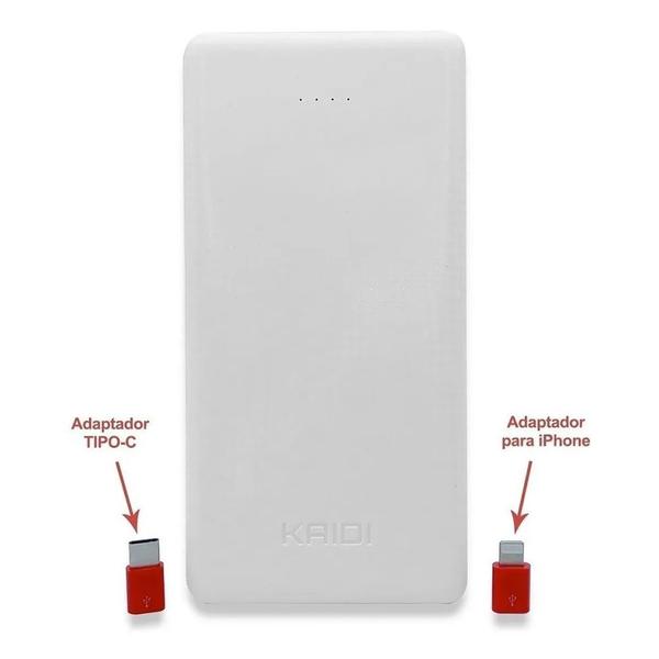 Imagem de Carregador Portátil Kaidi Power Bank 10.000mah + Adaptador