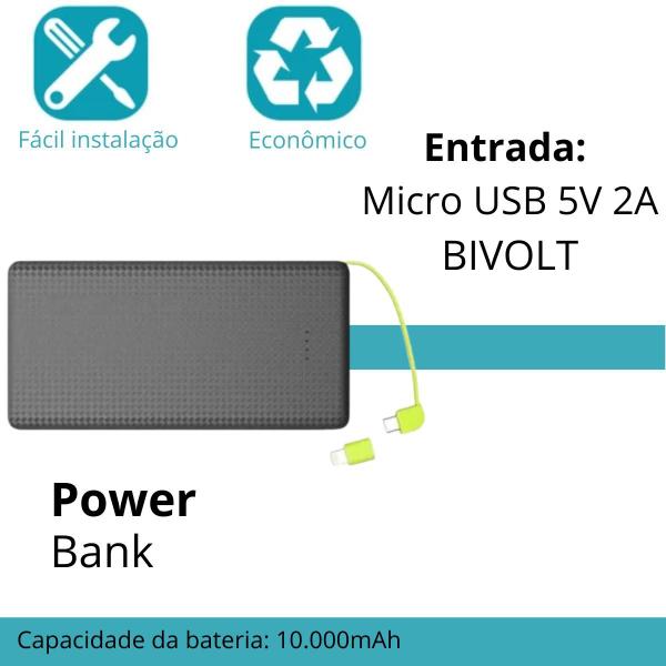 Imagem de Carregador Portátil Power Bank 10.000mAh Branco