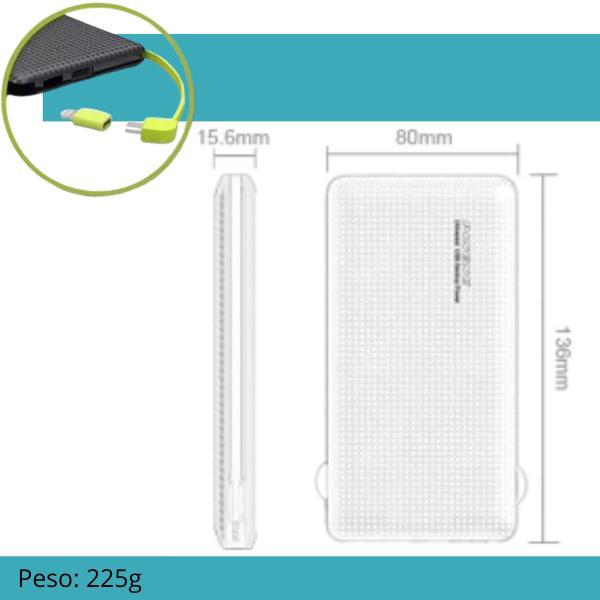 Imagem de Carregador Portátil Power Bank 10.000mAh Turbo