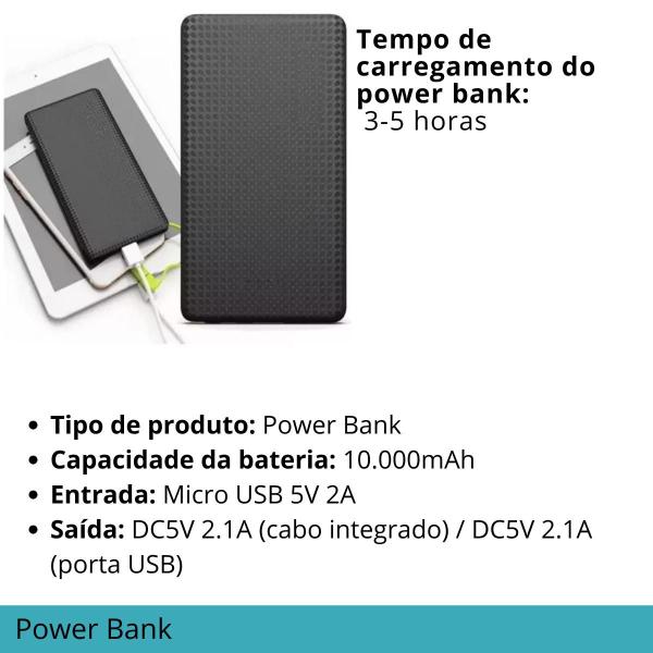 Imagem de Carregador Portátil Power Bank 10000mAh Compatível