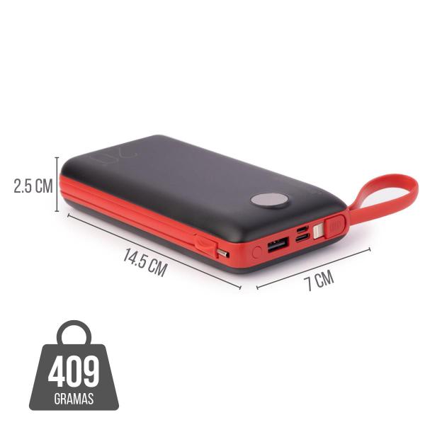 Imagem de Carregador Portátil Power Bank 20.000mAh Para iPhone e Samsung