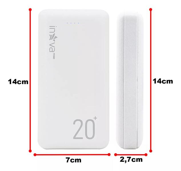 Imagem de Carregador Portátil Power Bank 20000mah Branco MD-P203 Inova