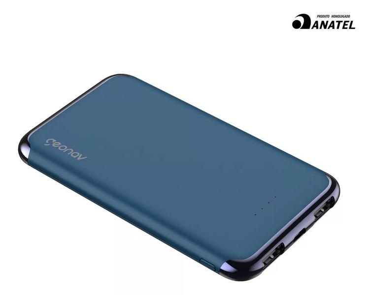 Imagem de Carregador Portátil Power Bank 6000mah Geonav Azul Porta Usb