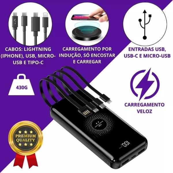 Imagem de Carregador Portátil Power Bank Bateria extra portátil Usb Universal 10000mah