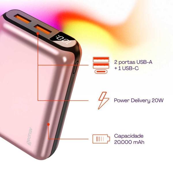 Imagem de Carregador Portátil Power Bank Geonav 20000Mah Pb20K20Wrg