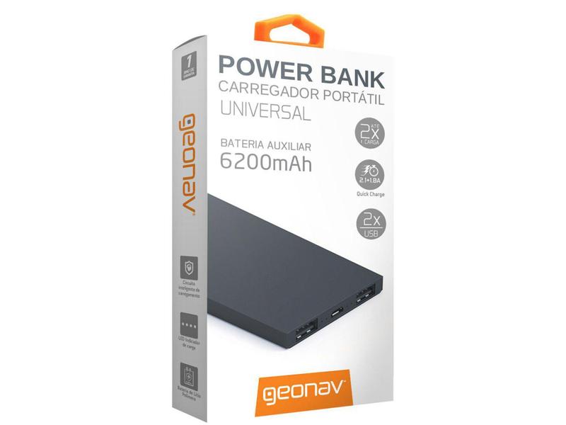 Imagem de Carregador Portátil/Power Bank Geonav 6200mAh - PB6200GR