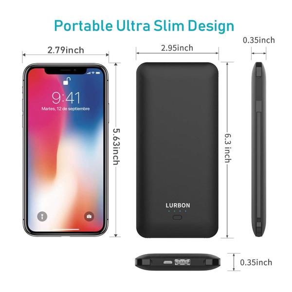 Imagem de Carregador portátil Power Bank LURBON 10000mAh com plugue AC