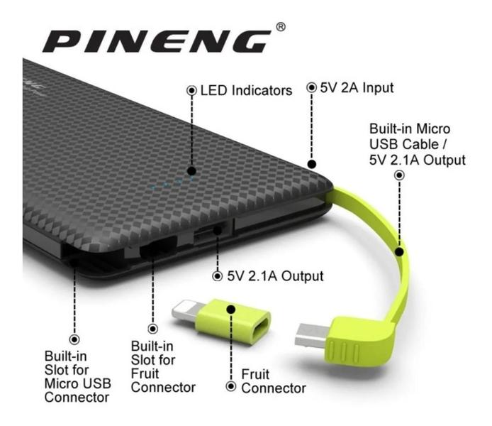 Imagem de Carregador Portátil Power Bank Pineng 10000mAh PN-951