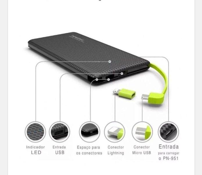 Imagem de Carregador Portátil Power Bank Pineng Original 5.000 Mah