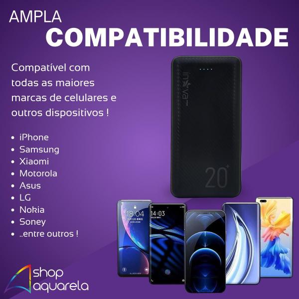 Imagem de Carregador Portátil Power Bank Rápido 20000mah 2 Saídas Original Inova 