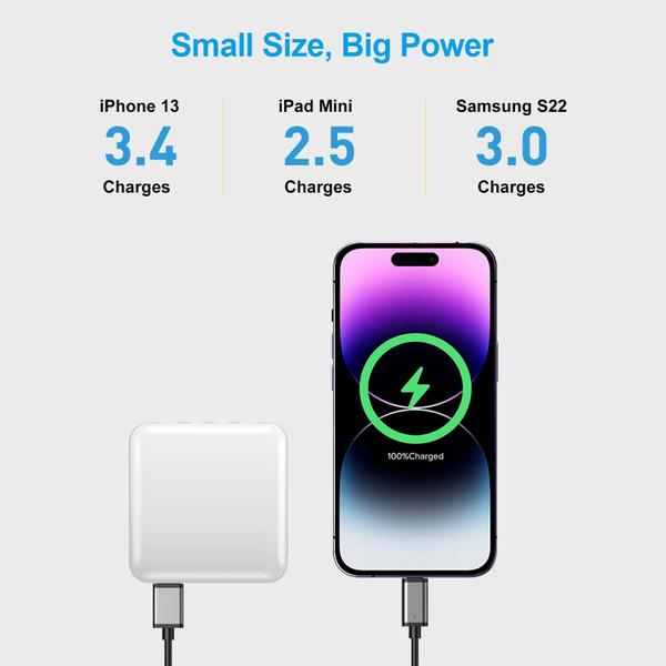 Imagem de Carregador portátil Power Bank ummz 12000mAh com cabo embutido