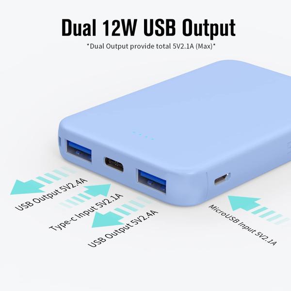 Imagem de Carregador portátil Power Bank VANYUST S22 5000mAh USB-C Azul