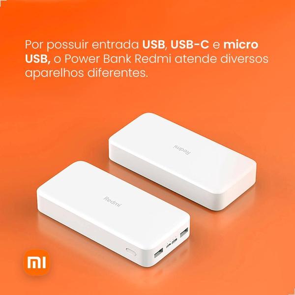 Imagem de Carregador Portátil Powerbank Xiaomi Redmi 20000mAh Original