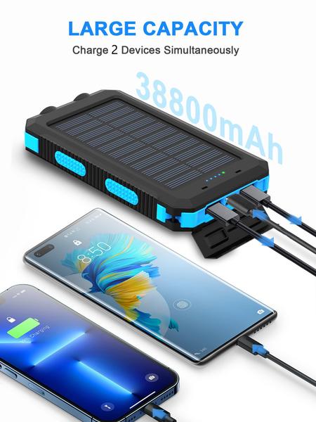 Imagem de Carregador Portátil Solar 20000mAh à Prova D'Água - com Lanterna e Bússola