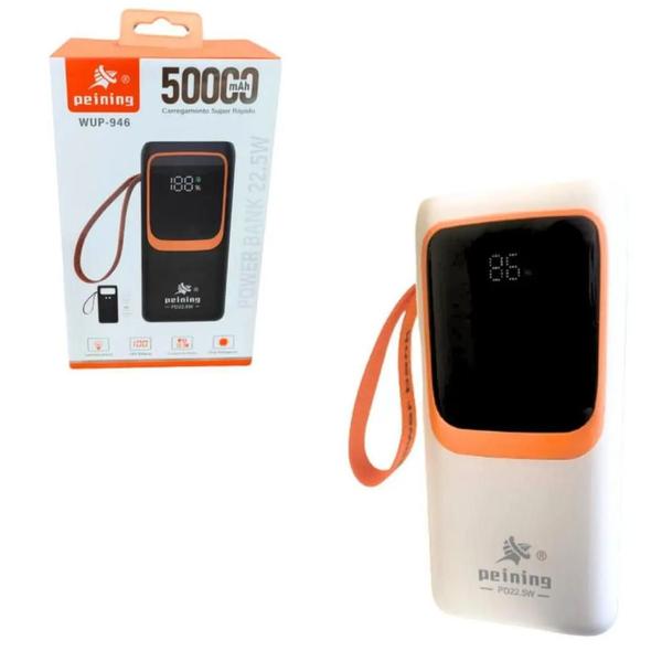 Imagem de Carregador Portátil Turbo Média 10 Cargas Celular Power Bank 50000 Universal