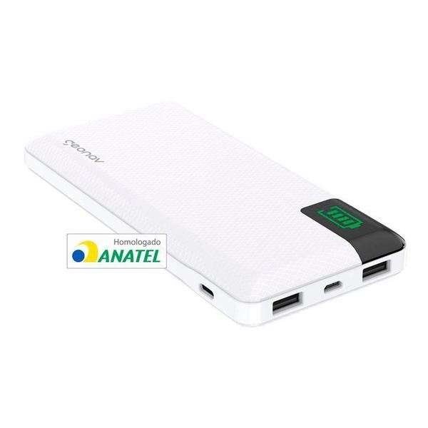 Imagem de Carregador Portátil Universal Geonav, 16000 mAh, Branco - PB16KWT