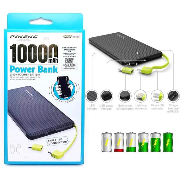 Imagem de Carregador Power Bank 10.000mah Carregamento Turbo Cabo compativel com IOS e Android