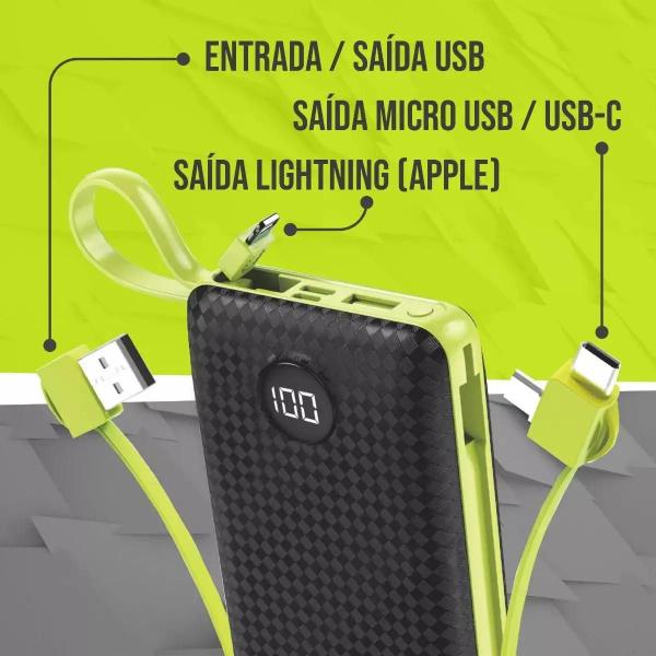 Imagem de Carregador Power Bank 20000 portátil Com Multi Entradas Usbs - Premium