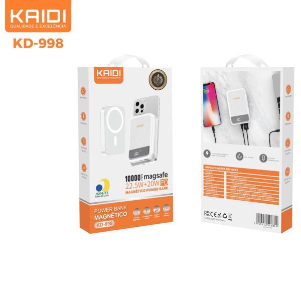 Imagem de Carregador Power Bank Indução 10.000mAh Original KAIDI Premium Compativel com Samsung  iPhone Motorola Xiaomi LG