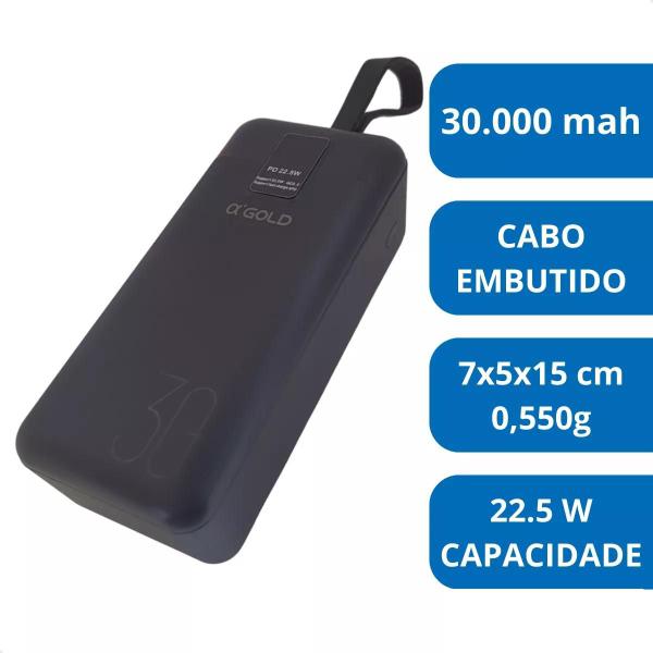 Imagem de Carregador Power Bank Super Turbo 30000mah Pd Portátil BTE30