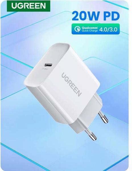 Imagem de Carregador Rápido 20W Plugue Usb Tipo C Pd Qc Ugreen Branco